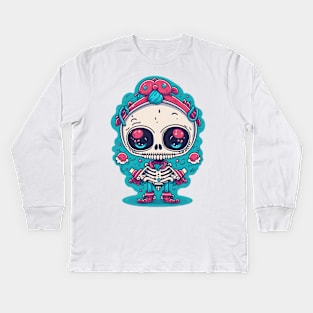 Skeleton Xmas Kids Long Sleeve T-Shirt